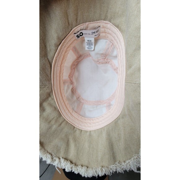 Patchwork Bucket Hat SO Goods For Life Frayed Brim 100% Cotton OS Y2K 90s Retro - Picture 3 of 3